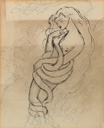 Lady Lilith, c. 1869 (lápis, caneta e tinta castanha sobre papel)