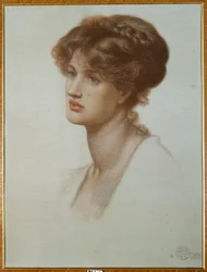 Retrato da Sra. William J. Stillman, comprimento do busto, 1869