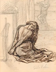 Irmã Helen, c.1870 (tinta grafite e castanha sobre papel montado a bordo)