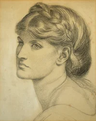 Estudo de uma cabeça para "The Bower Meadow", 1872