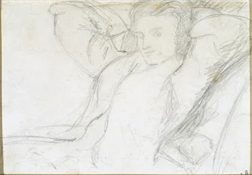 Estudo de uma senhora sentada, 1860 (grafite sobre papel)