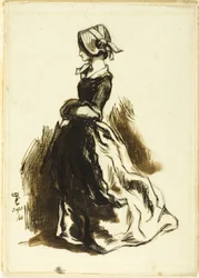 Retrato de corpo inteiro de uma mulher