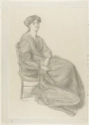 Sra. William Morris sentada na cadeira