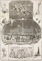 Noite de São João, Roma, Itália, gravura a partir de desenho de Dante Paolocci, de L