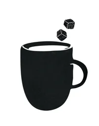 Doce caneca de café preta