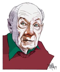 Gustave Thibon, 2014 (desenho digital a lápis de cor)