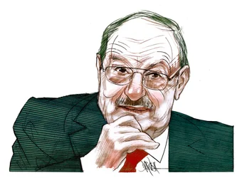 Umberto Eco (desenho digital a lápis de cor)