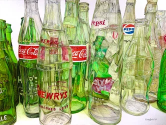 Vintage Bottles, 2025 (lápis sobre papel)