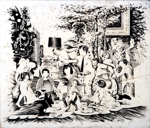 Christmas at The Kennedys, 2016 (óleo sobre tela)