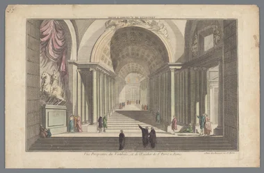 Vista do vestíbulo e escadaria de São Pedro em Roma Vestibule de St. Pierre a Rome / Vue Perspective du Vestibule, et de l