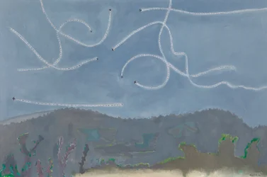Martins Flying at Dusk, Catus, c.1995-96 (óleo sobre tela)