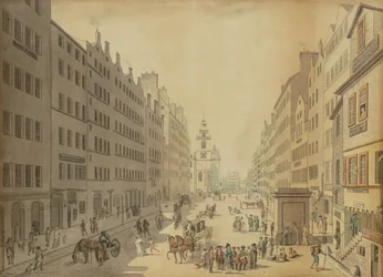 Vista da rua principal de Edimburgo, a partir do leste, 1793