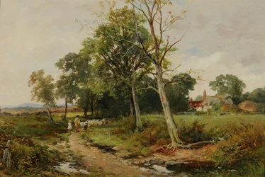 Uma cena de Worcestershire Lane, c.1904