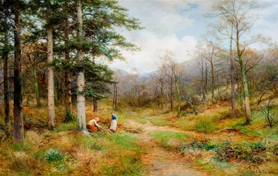 Em The Long Mynd, Igreja Stretton, 1907.
