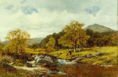 Na margem do rio (óleo sobre tela)