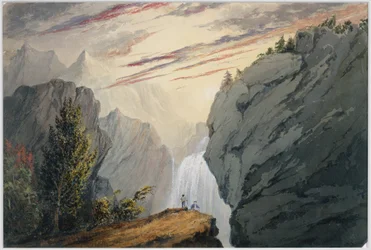 Na cascata, c.1850 (aguarela)