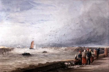 Calais Pier (aguarela sobre papel)