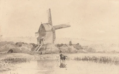Rega de gado por um moinho de vento em Dulwich Common, 1811