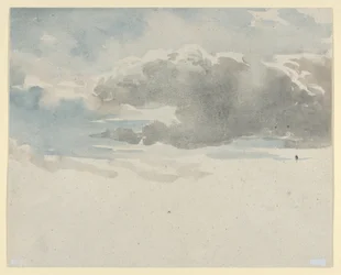 Estudo de nuvens (recto). Estudo de um arbusto de sabugueiro junto a uma vedação (verso)