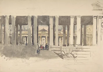 Greenwich Hospital reto, Estudo de um edifício verso, ca. 1831.
