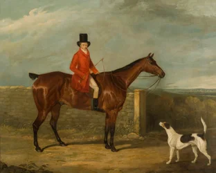 John Hall Kent em traje de caça sentado em um cavalo, 1825