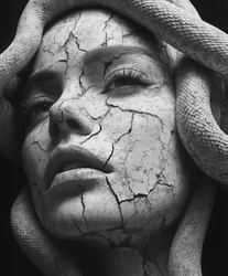 Escultura de Medusa rachada