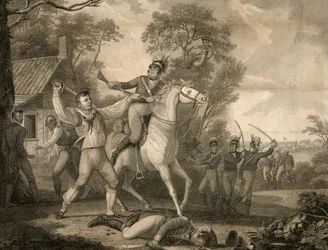 Peter Franciscos Gallant Ação com Nove de Tarletons Cavalaria à vista de uma Tropa de Quatrocentos Homens, pub. 1814