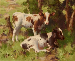 Vitelos em Paisagem de Verão (óleo sobre tela)