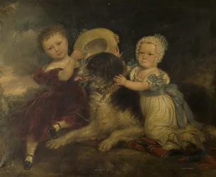 Arthur e Frances Hood, os Filhos de Sir Arthur Gregory de Styvechale Hall e Nelson, 1838