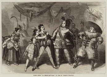 Cena de La Belle Sauvage, no Teatro St James