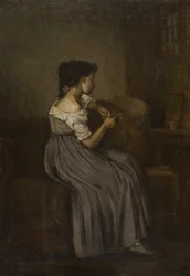 Estudo de uma menina sentada