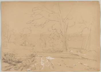 Paisagem com homem pesca, Conway, New Hampshire, 1851.