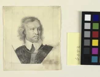 Retrato de cabeça e ombros de Oliver Cromwell