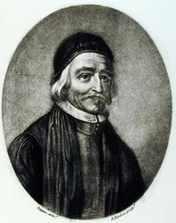 Retrato do Dr. Thomas Bailey, gravado por Richard Earlom (1743-1822) de Personagens Ilustres da História Britânica (mezzotint)