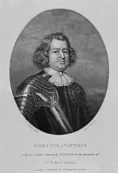 Retrato de Giles Strangeways, de "Personagens ilustres da história britânica", de Richard Earlom e Charles Turner, 1815