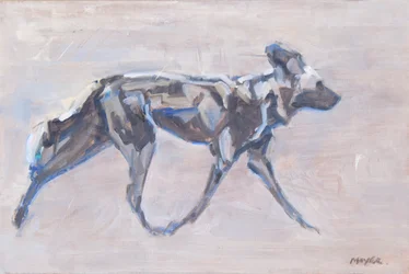 Cão pintado de África (cão selvagem), 2024 (óleo sobre tela)