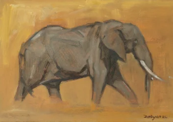 Bull Elephant, 2018 (óleo sobre painel)