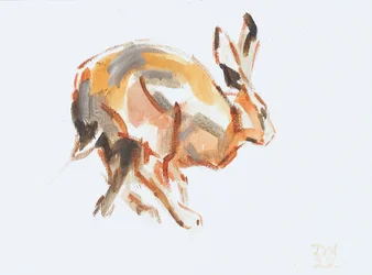 Lebre (a correr), 2022 (óleo sobre tela)