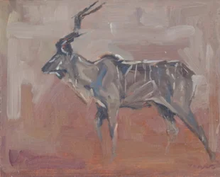 Touro Kudu, 2018 (óleo sobre painel)