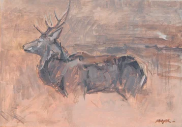 Veado-vermelho, 2023 (óleo sobre tela)