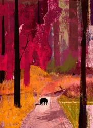 Cão preto, 2013, colagem sobre papel