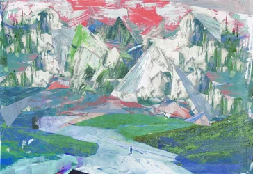 Sawtooth II, 2017, Meios Mistos sobre Painel de Madeira