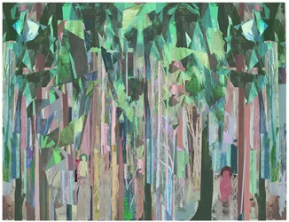 Espaços Entre, 2017 Meios Mistos sobre Painel de Madeira