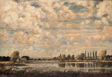 A River Scene (óleo sobre tela)