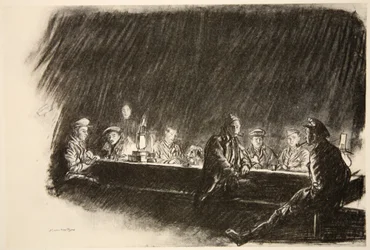 Uma messe do Royal Flying Corps, ilustração de "The Western Front", pub. por Country Life Ltd