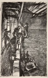 Off Havre: levando o piloto a bordo de um navio-hospital, ilustração de "The Western Front", pub. by Country Life Ltd