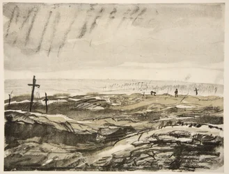 No Somme: na antiga Terra de Ninguém, ilustração de "The Western Front", pub. por Country Life Ltd