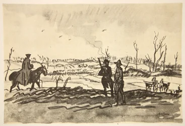 No Somme: perto de Mametz, ilustração de "The Western Front", pub. por Country Life Ltd