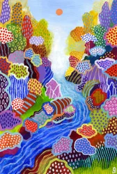 Floating World 3, 2023 (acrílico e pastel de óleo sobre papel)