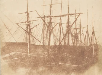 Santo André . Navios no porto, 1843-47. Criadores: David Octavius Hill, Robert Adamson, Hill & Adamson.
